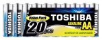 Toshiba AA Alkaline Batteries - 20 Pack