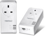 TRENDnet Powerline 1200 AV2 Adapter Kit with Built-in Outlet, 2 x TPL-421E Adapters, Gigabit Port, Plug and Play, MIMO, Beamforming