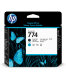 HP 774 Matte Black and Cyan Printhead - P2W01A