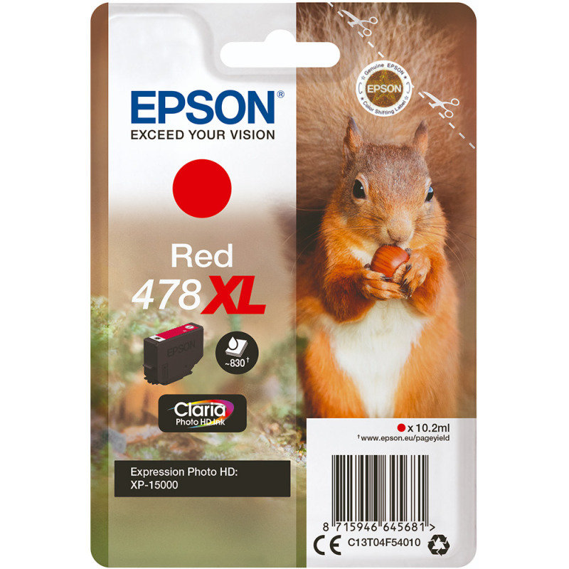 Epson Ink/478XL Squirrel 10.2ml Red - C13T04F54010