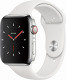 Apple Watch Series 4 GPS + Cellular, 40mm Stainless Steel Case with White Sport Band