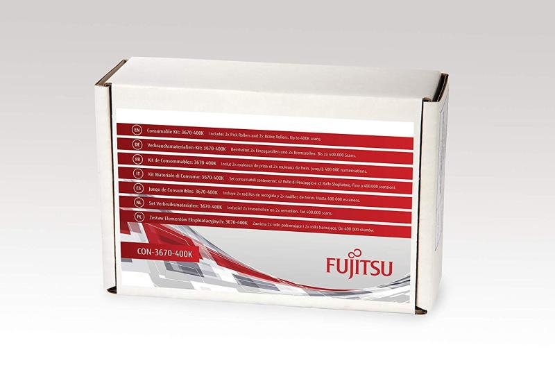Fujitsu/PFU Consumable Kit: 3670-400K For fi-7140, fi-7240, fi-7160, fi-7260, fi-7180, fi-7280. Includes 2x Pick Rollers and 2x Brake Rollers. Estimated Life: Up to 400K scans.