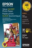 Epson C13S400044 Value Glossy Photo Paper 10 x 15cm - 2 x 20 Sheets