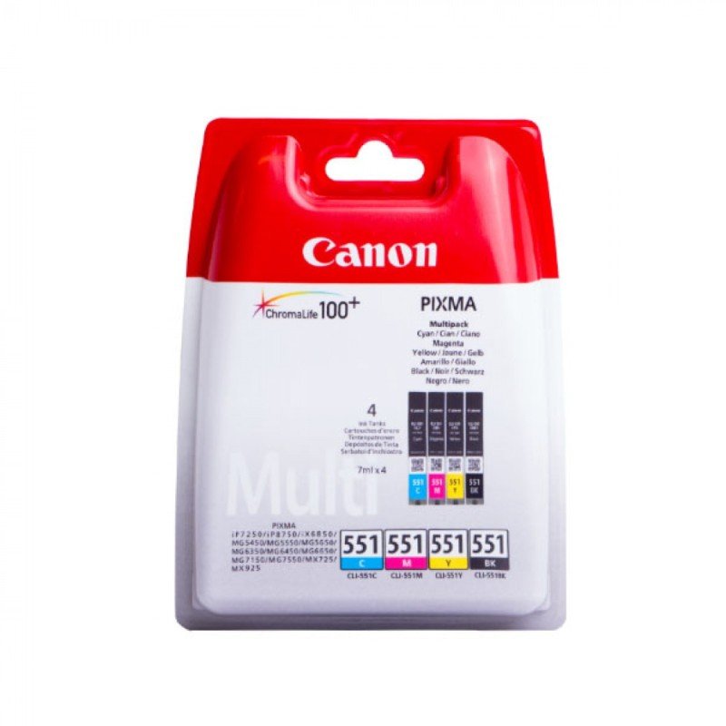 Canon CLI-551 Black/Cyan/Magenta/Yellow Ink Cartridge
