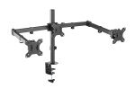 Xenta Triple Monitor Mount for 13-27inch Screens | Double Arm Desk Stand Bracket with Clamp