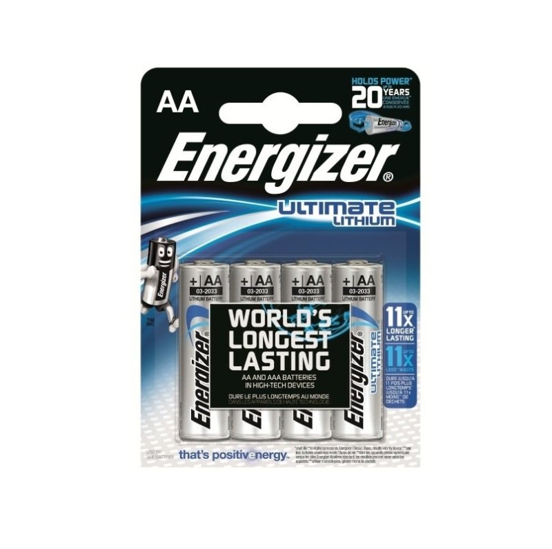Energizer Ultimate AA Lithium Batteries (Pack 4)