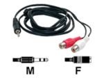 StarTech Stereo Audio Cable - 3.5mm Male to 2x RCA Female - 1.8 Metre