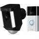 Ring Spotlight Battery Outdoor Cam including Ring Video Doorbell - Black