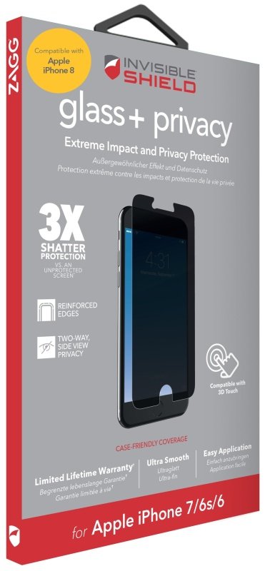 Zagg Invisibleshield Glass Privacy Screen For Iphone 6 7 And 8