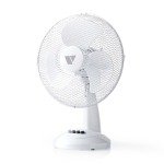 Vida 12" Desk Fan, 3 Speed, Quiet Running, Oscillating, Adjustable Angle, Cooling Fan, White