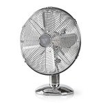 Vida 12" Desk Fan, 3 Speed, Quiet Running, Oscillating, Adjustable Angle, Cooling Fan, Chrome