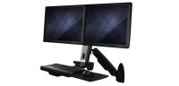 Wall-Mounted Sit-Stand Desk Workstation - Dual Monitor