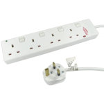 Cables Direct 4 Way Switched Surge Protected Power Block