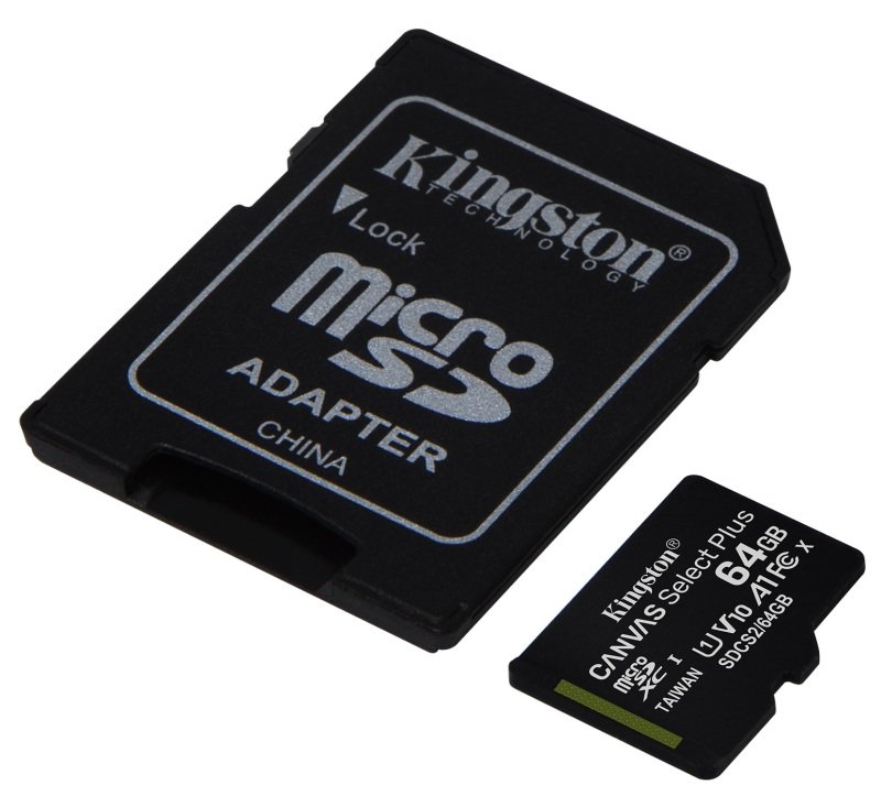 Kingston Canvas Select Plus 64GB microSD - Twin Pack with Adaptor