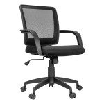 Milan Mesh/Fabric Office Chair - Black
