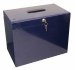 CATHEDRAL A4 METAL FILE BOX BLUE A4BL