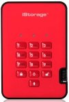 iStorage diskAshur2 256-bit 1TB USB 3.1 secure encrypted solid-state drive - Fiery Red