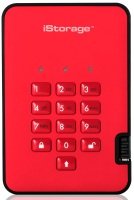 iStorage diskAshur2 256-bit 8TB USB 3.1 secure encrypted solid-state drive - Fiery Red