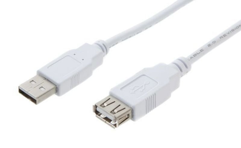 Xenta USB A to A 2M White Cable - M/F
