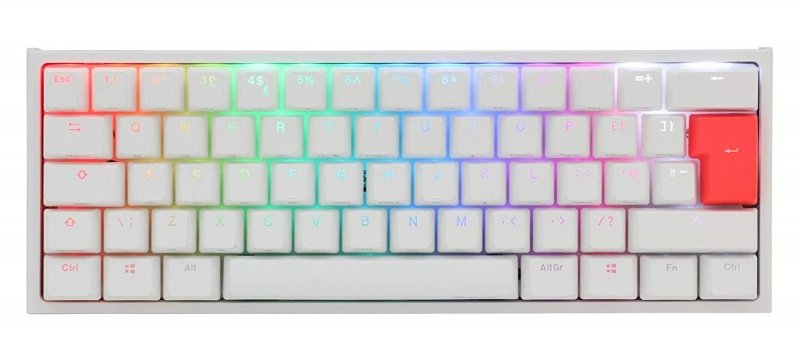 Ducky One2 Mini 60 White Rgb Usb Mechanical Gaming Keyboard Brown Cherry Mx Switch Ebuyer Com