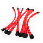 Premium Braided 30cm PSU Exention Cable Kit - Red