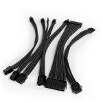 Premium Braided 30cm PSU Extension Cable Kit - Black
