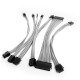 Premium Braided 30cm PSU Extension Cable Kit - White