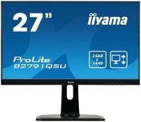 Iiyama B2791QSU-B1 27" HD Monitor, 65Hz, 1ms, DVI, HDMI, DisplayPort, Speakers, Height Adjustable, AMD FreeSync