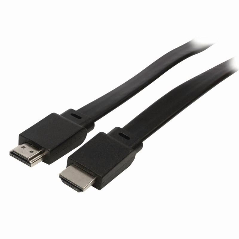 Xenta HDMI Black Flat 2M 4K Cable with metal end connectors