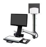 Ergotron StyleView Sit-Stand Combo System With Medium Silver CPU Holder