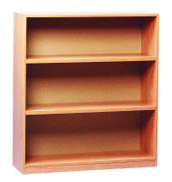 Open Bookcase 18mm FSC Certified Beech MFC - 1 Fixed And 2 Adjustable Shelves