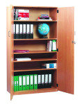 Stock Cupboard 18mm FSC Certified Beech MFC - 1 Fixed And 4 Adjustable Shelves/Lockable Doors & Handles