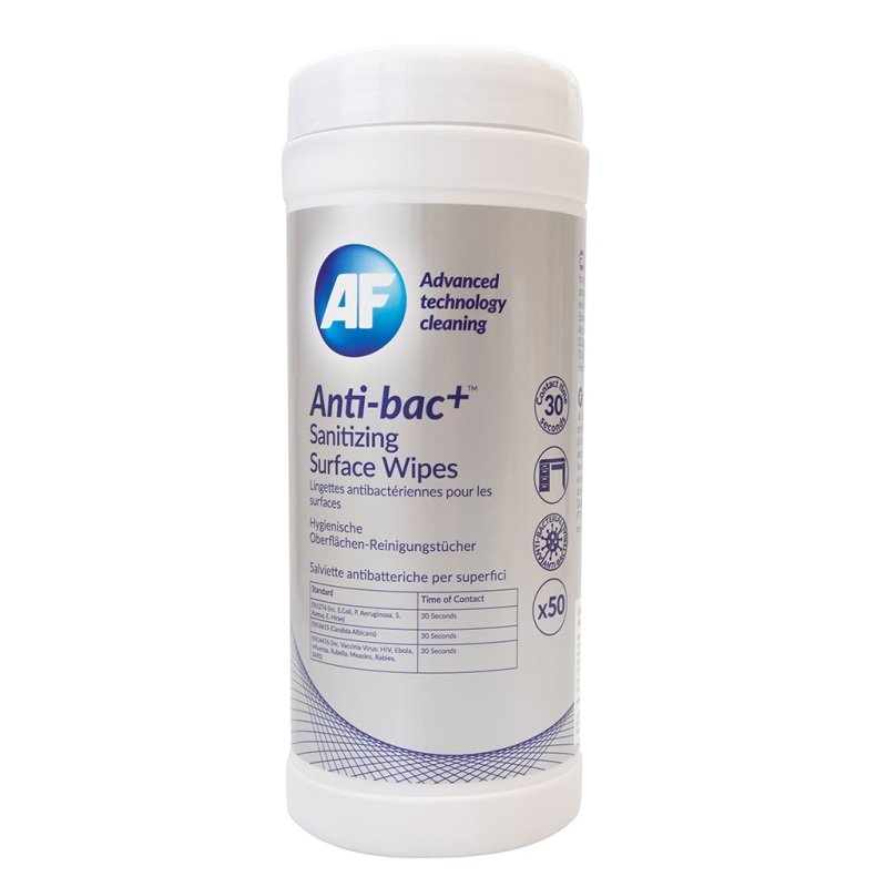 AF Anti-Bacterial Sanitising Surface Wipes - 50 Pack