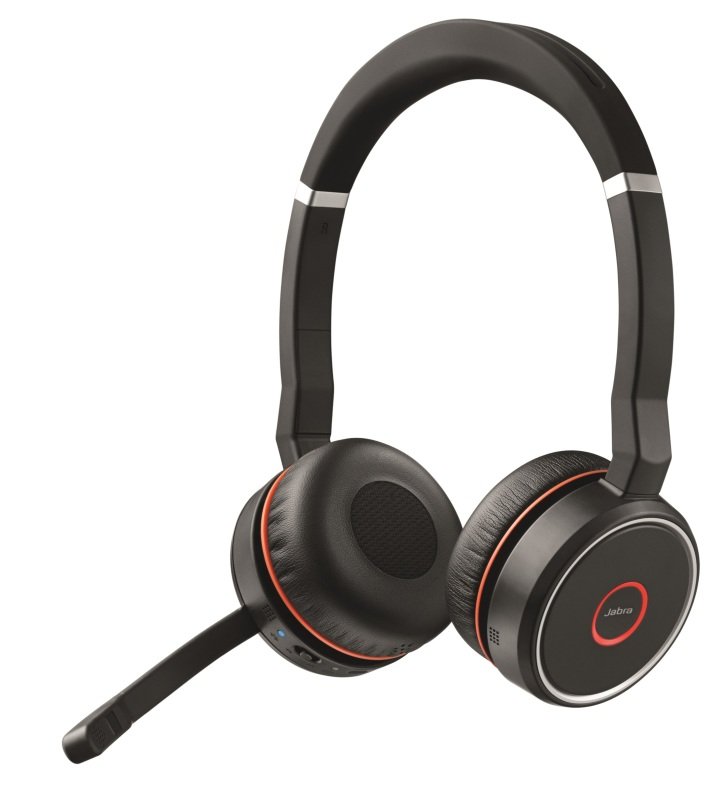 Jabra Evolve 75 UC Stereo, Active Noise-Cancelling, Bluetooth, Carry pouch. Includes Jabra LINK 370 USB adapter