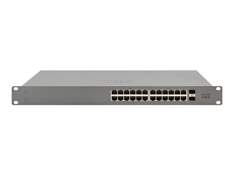 Cisco Meraki Go GS110-24P - Switch - Managed - 24 X 10/100/1000 (poe+) + 2 X Sfp (mini-gbic) (uplink