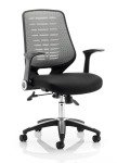 Relay Task Operator Chair - Airmesh Seat, Back With Arms - Silver