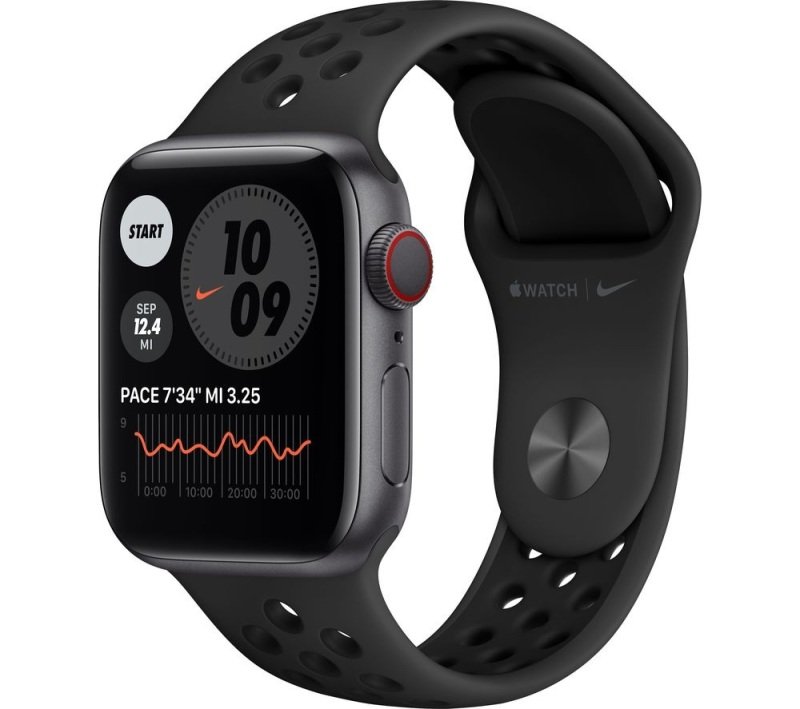 Apple Watch Nike Series 6 GPS + Cellular, 40mm Space Gray Aluminium Case with Anthracite/Black Nike Sport Band - Regular