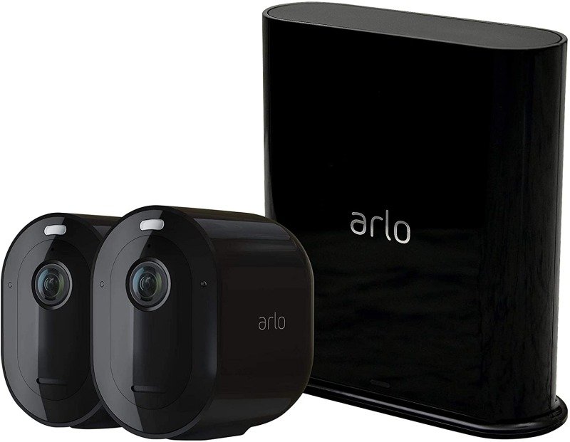 Arlo Pro3 Smart Home Security Cameras | Alarm | Rechargeable | Colour Night Vision | Indoor/Outdoor | 2K QHD | 2-Way Audio | Spotlight | 2 Camera Kit | VMS4240B - Black