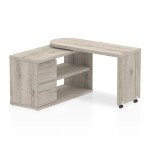 Fleur Smart Storage Desk Grey Oak 1300x500mm
