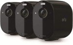 Arlo Essential Spotlight CCTV 3 Camera system | Wireless WiFi, 1080p Video, Color Night Vision, 2-Way Audio, 6-Month Battery Life, Motion Activated, Direct to WiFi, No Hub Needed, VMC2330B - Black
