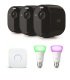 Arlo Essential Spotlight CCTV 3 Camera system with Philips Hue E27 Starter Kit - Black