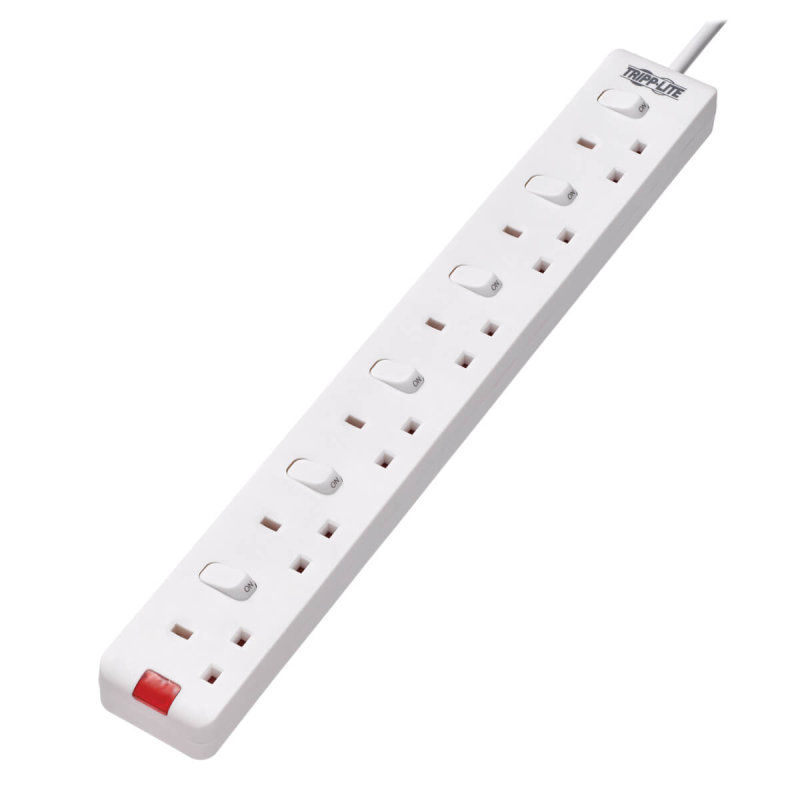 Tripp Lite PS6B35W - 6-Outlet Power Strip - British BS1363A Outlets