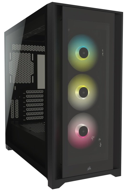 CORSAIR iCUE 5000X RGB Tempered Glass Mid-Tower ATX PC Smart Case, Black