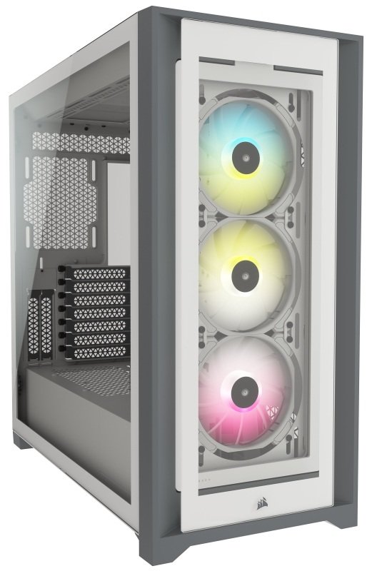 CORSAIR iCUE 5000X RGB Mid Tower ATX Gaming PC Case - White